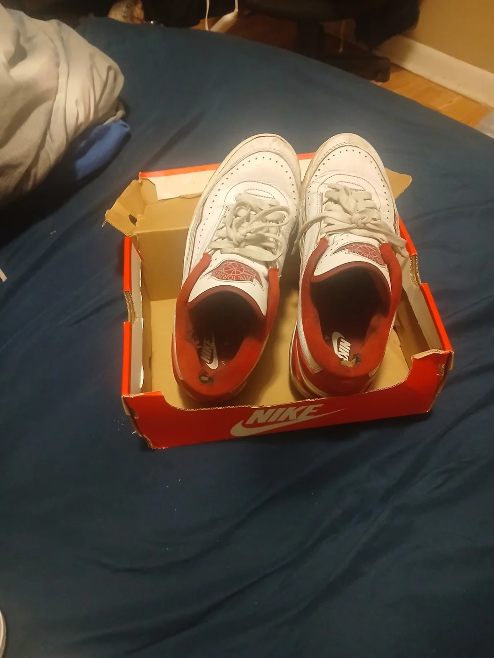 Nike Air Jordan White and Red Sneakers